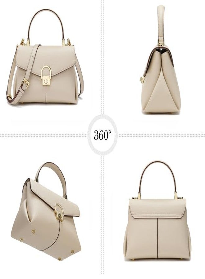 compuda Top Handle Bag Small Purses and Handbags for Women Fashion Leather Shoulder Bag,Purses for Women,Metal Button Lock. - Image 3