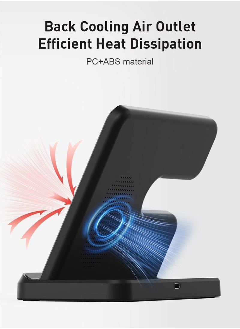 Generic - Fast 3 in 1 Wireless Chargers Station For Samsung Galaxy S23 S22 Ultra Wireless Charging For Galaxy Watch 4 Buds Pro Dock Holder - Image 1