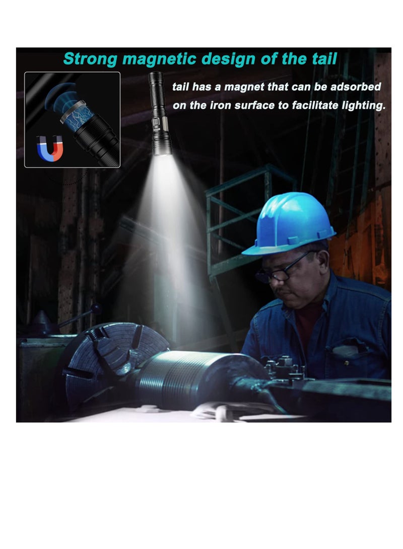Super Bright 20000 High Lumens Led Flashlight Rechargeable,7 Modes Zoomable Torch With COB Side Light,Type-C Fast Charging IPX67 Waterproof Power Display Flashlights for Emergencies,Hiking,Camping - Image 3