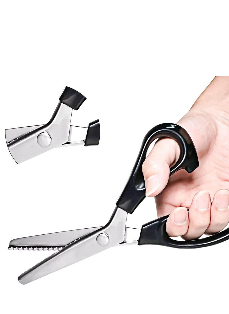 SYOSI - Shears for Fabric Cutting with Cushioned Handles Stainless-Steel Edges Premium Zig Zag Scissors Crafting Dressmaking Sewing Professional 3mm - Image 1