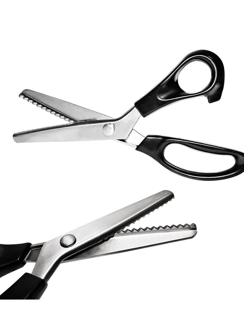 SYOSI - Shears for Fabric Cutting with Cushioned Handles Stainless-Steel Edges Premium Zig Zag Scissors Crafting Dressmaking Sewing Professional 3mm - Image 1