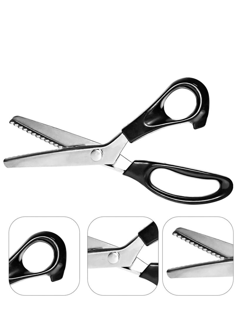 SYOSI - Shears for Fabric Cutting with Cushioned Handles Stainless-Steel Edges Premium Zig Zag Scissors Crafting Dressmaking Sewing Professional 3mm - Image 1
