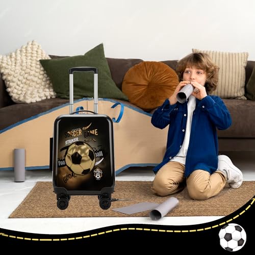 Homskiii Kids Football Suitcase Set for Boys Hardside Luggage with Spinner Wheels 2 Piece 16inch Toddler Suitcase for Boys Travel Carry on Luggage Airline Approved - Image 5