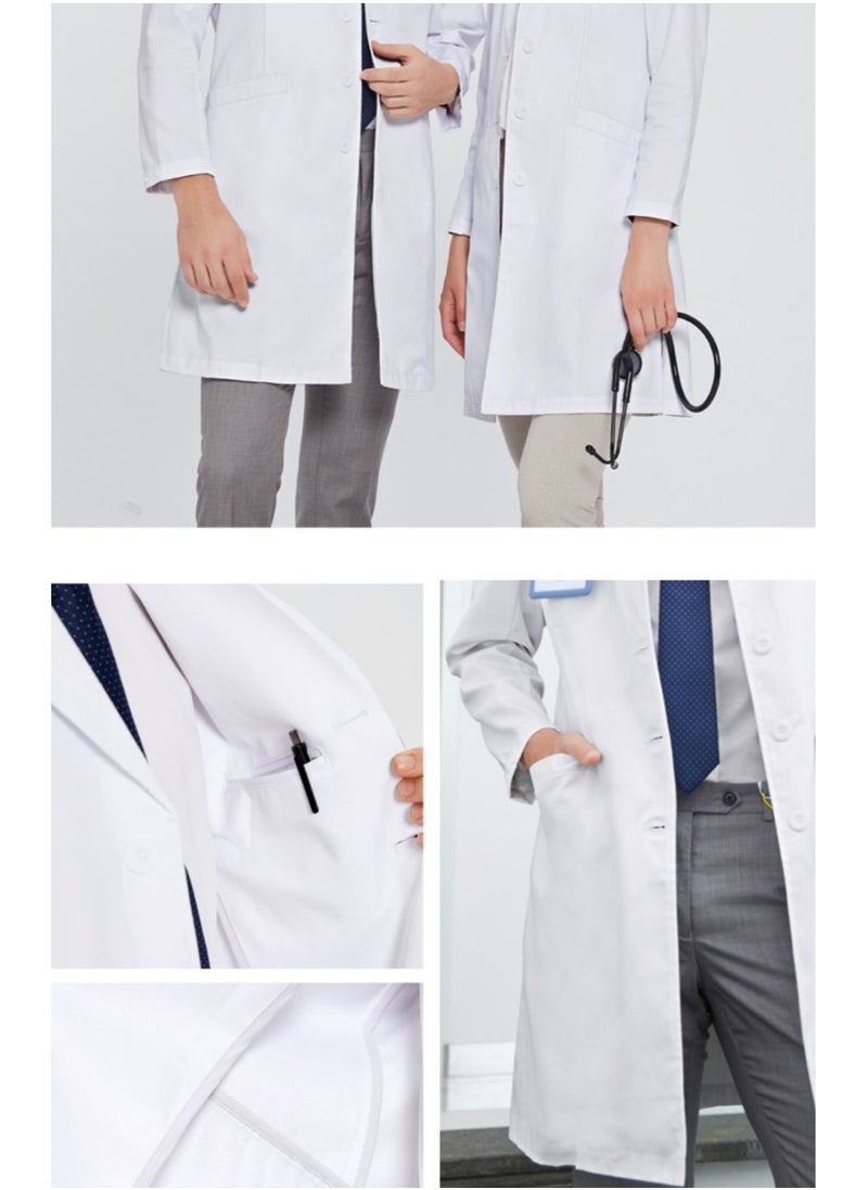 King Mariot BioHub Ultra Soft Slim-Fit UniSex For Men & Women Professional Surgical Gown Lab Coat, Buttoned Cuffs, Breathable Wrinkle Proof Fabric, Anti Static & Anti Pilling, Washing Machine Safe + Anti Shrink  - Image 2