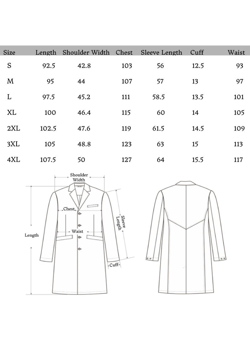 King Mariot BioHub Ultra Soft Slim-Fit UniSex For Men & Women Professional Surgical Gown Lab Coat, Buttoned Cuffs, Breathable Wrinkle Proof Fabric, Anti Static & Anti Pilling, Washing Machine Safe + Anti Shrink  - Image 3