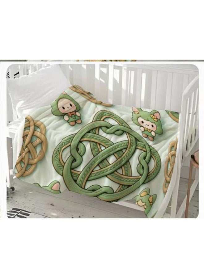 عام بطانية رقيقة من الفانيلا الكرتونية للأطفال والرضع (دافئة ومريحة، ومناسبة للنوم والألعاب) 70 سم * 100 سم - Image 1