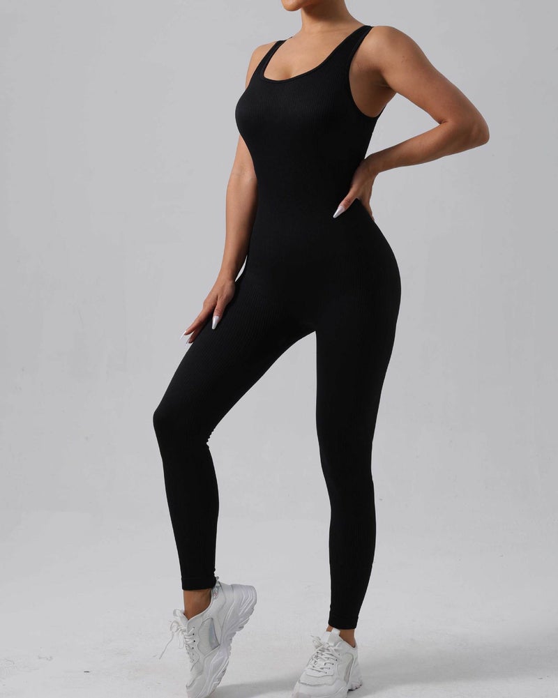 Seamless High-Elastic Yoga Jumpsuit Sportswear milky white  - Image 2
