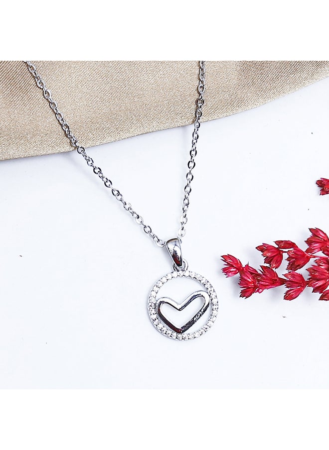 FLUFFY Heart Soft Necklaces Of Fluffy Women's Accessories-Silver  - Image 1