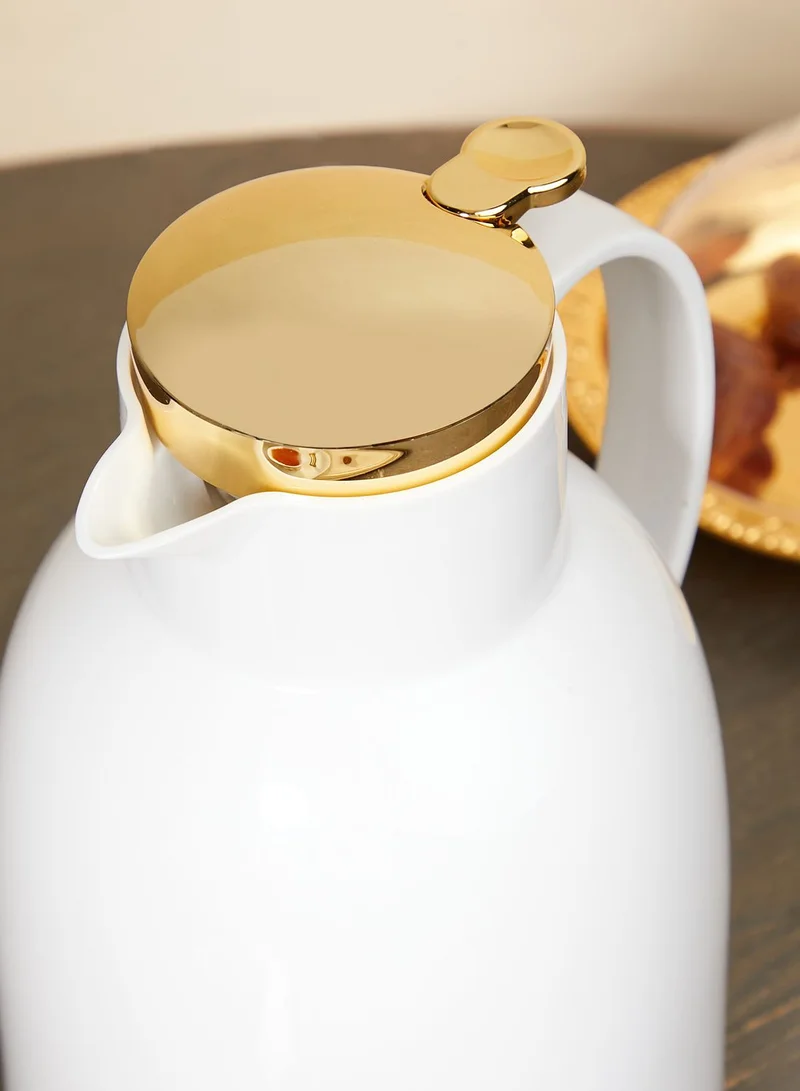 Nimah White & Gold Coffee Flask