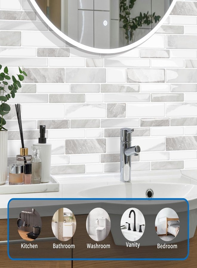 MOONFUN 10 Sheet Peel and Stick Backsplash Tiles, 12 X 12 Inch Beige White Self Adhesive Tile Sticker for Backsplash Kitchen,Bathroom - Image 5