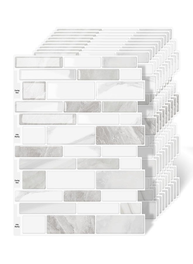 MOONFUN 10 Sheet Peel and Stick Backsplash Tiles, 12 X 12 Inch Beige White Self Adhesive Tile Sticker for Backsplash Kitchen,Bathroom - Image 1