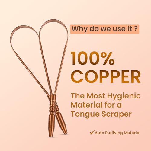 PUREXA Copper Tongue Cleaner with Ergonomic Q Handle, 100% Food Grade Pure Copper Tongue Scraper for Fresher Breath - Image 2