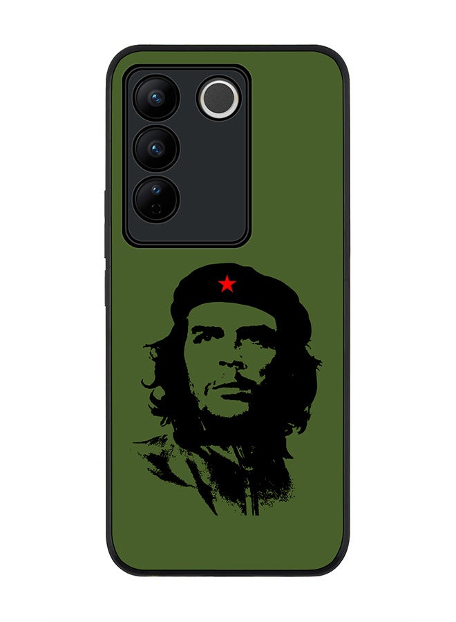 Stylizedd حافظة حواف سوداء متينة لهاتف Vivo V27 / Vivo V27 Pro / Vivo S16، حافظة مرنة رقيقة من مطاط TPU مقاومة للسقوط - تشي غيفارا - Image 1