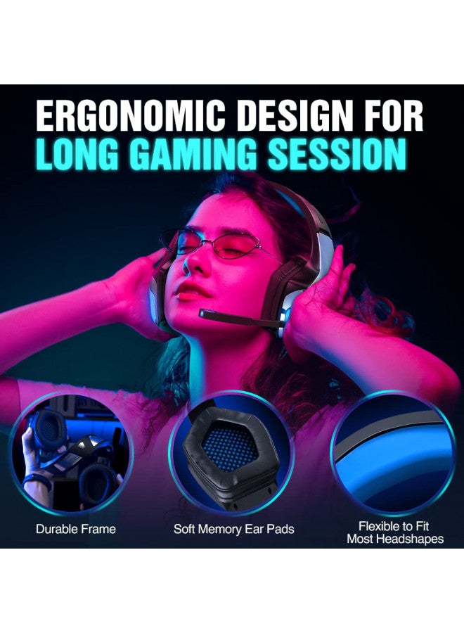 BENGOO BENGOO V-4 Gaming Headset for Xbox One, PS4, PC, Controller, Noise Cancelling Over Ear Headphones with Mic, LED Light Bass Surround Soft Memory Earmuffs for PS2 Mac Sega Dreamcast PS5 Games  - Image 3