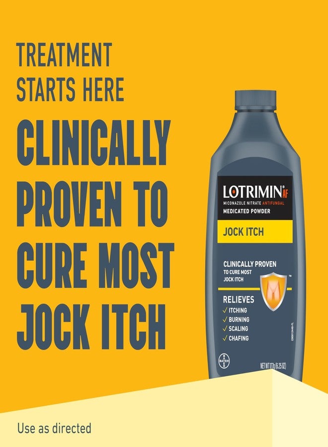 Lotrimin بودرة لوتريمين المضادة للفطريات لعلاج حكة الفخذ مع نترات ميكونازول، علاج حكة الفخذ للرجال والنساء والأطفال فوق سن 2، زجاجة 6.25 أونصة - Image 2