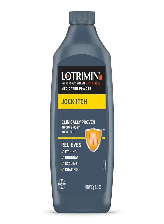 Lotrimin بودرة لوتريمين المضادة للفطريات لعلاج حكة الفخذ مع نترات ميكونازول، علاج حكة الفخذ للرجال والنساء والأطفال فوق سن 2، زجاجة 6.25 أونصة - Image 1
