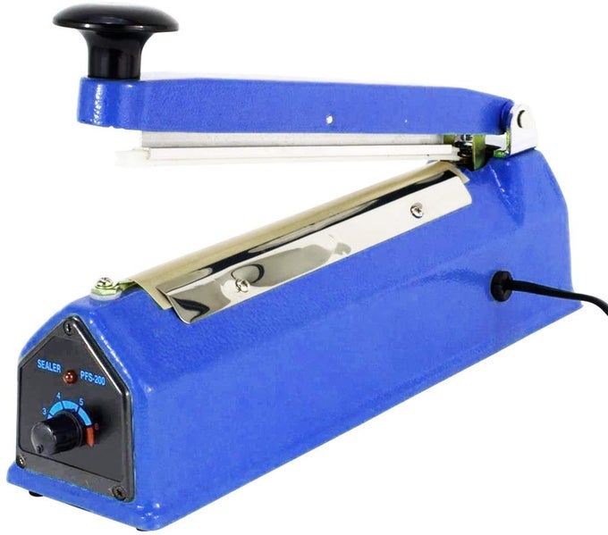 8 INCH IMPULSE HEAT SEALER PP PLASTIC BAG SEALER FOOD FILM SEALING MACHINE BLUE