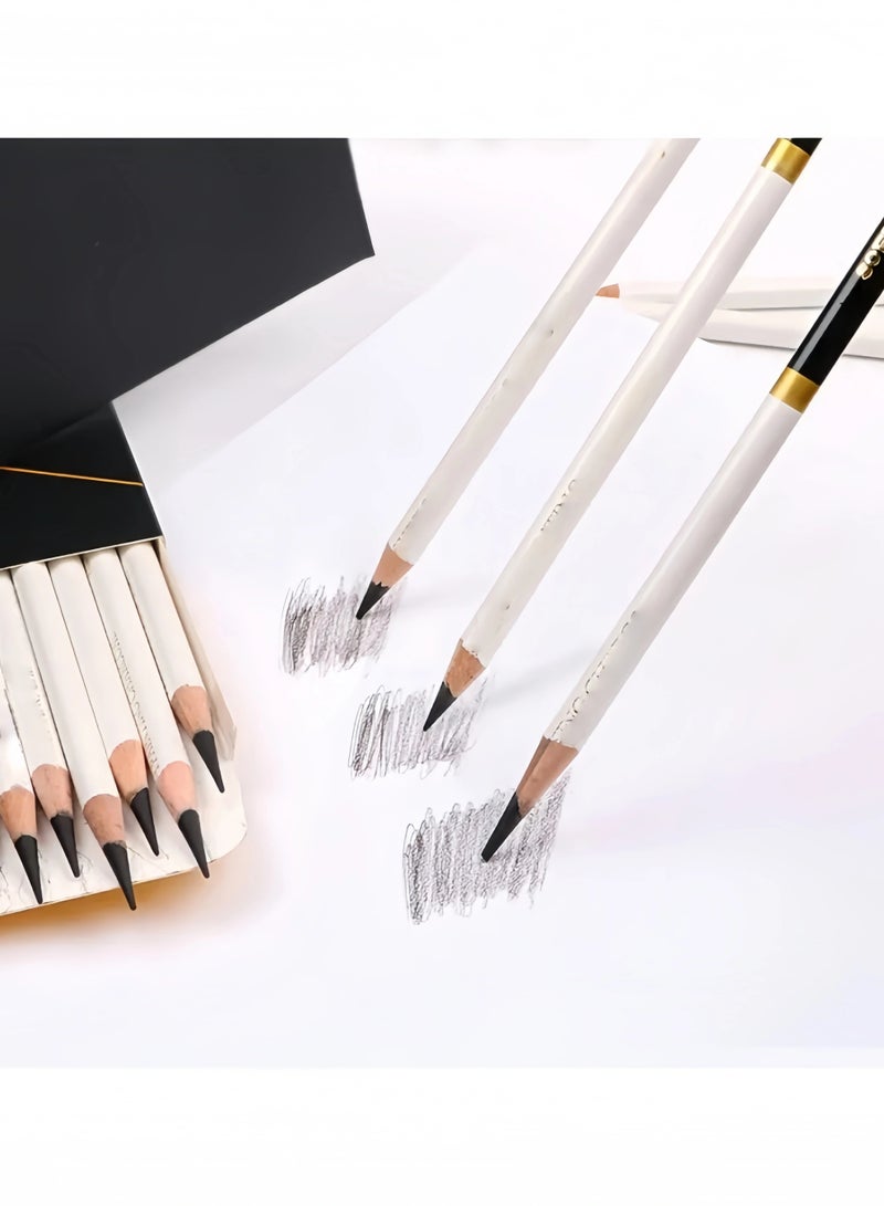 12pcs Sketch Charcoal Pencils Drawing Set Charcoal Pencils Black Soft, Medium And Hard Charcoal Pencils For Drawing, Sketching, Shading, Artist Pencils For Beginners & Artists - Image 4