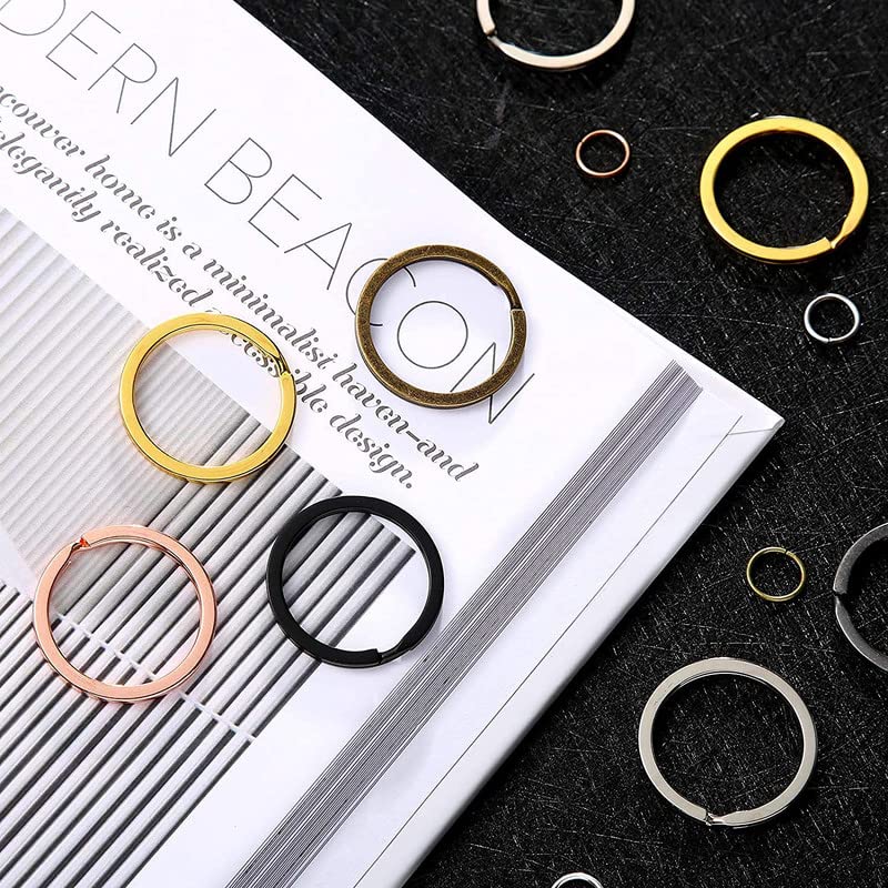 DIY Crafts 5 Pcs, Antique Bronze, Keychain Rings Set Including Choice Colors Flat Split Key Chain Rings and Open Jump Rings for Home Car Keys Attachment, Arts C(5 Pcs, Antique Bronze) - Image 5