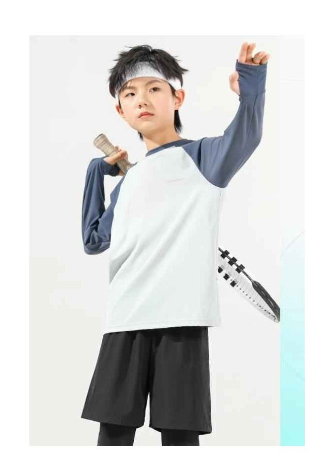 Children's Long Sleeved Long Pants Two-Piece Running Basketball Training Quick Drying Sports Suit  - Image 1