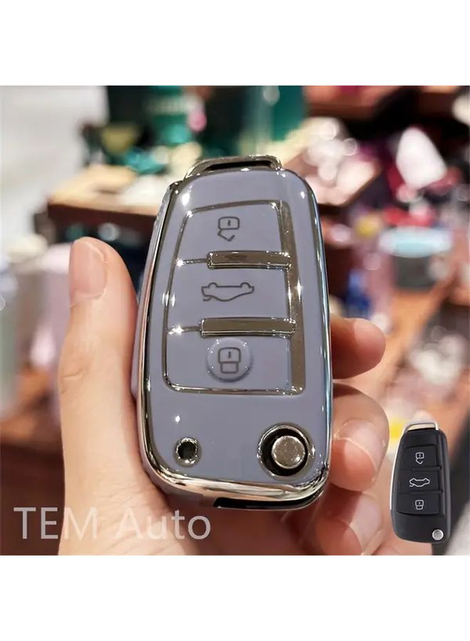 TPU Key Fob Cover For Car Purple Remote Key Case Shell Protective Accessory - Image 4
