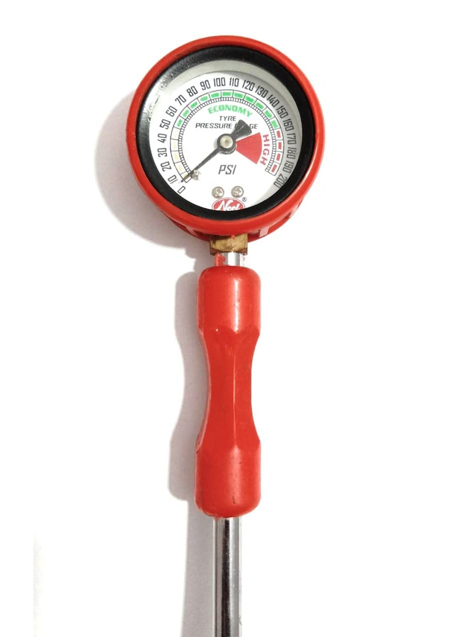 Generic Seahorse Polymers Air Pressure Rod Gauge200 PSI with Air Pump Nozzle Inflatable Dual Head Chuck Valve Tool  - Image 2