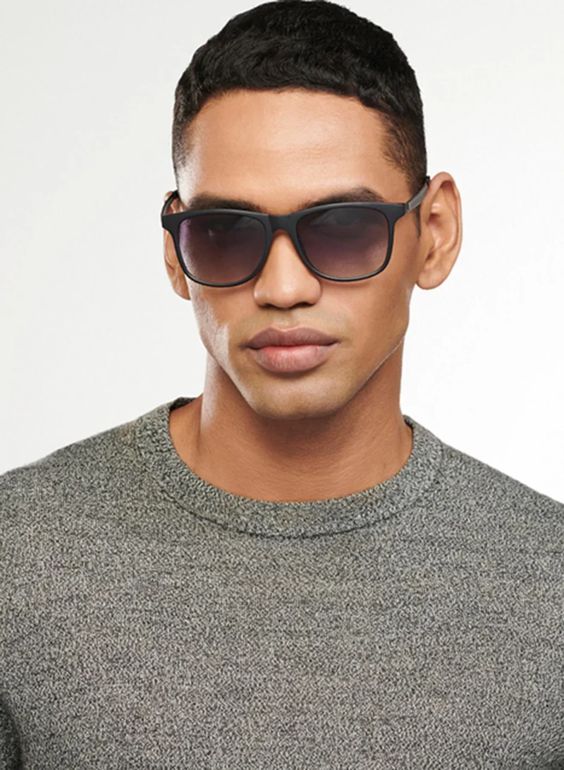VINCENT CHASE Vincent Chase By Lenskart | Black Blue Full Rim Square Branded Latest and Stylish Sunglasses | Polarized and 100% UV Protected | Men & Women | Large | VC S11113