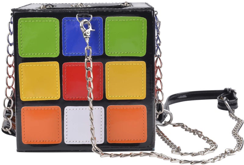 QZUnique Women's Cute Cube Shape Handbag Magic Shoulder Bag Clutch Bag With Super Long Shoulder Strap - Image 4