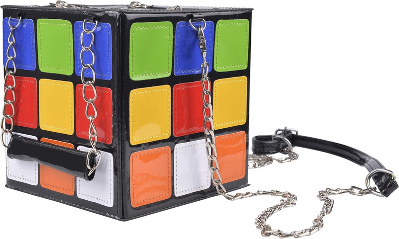 QZUnique Women's Cute Cube Shape Handbag Magic Shoulder Bag Clutch Bag With Super Long Shoulder Strap - Image 3