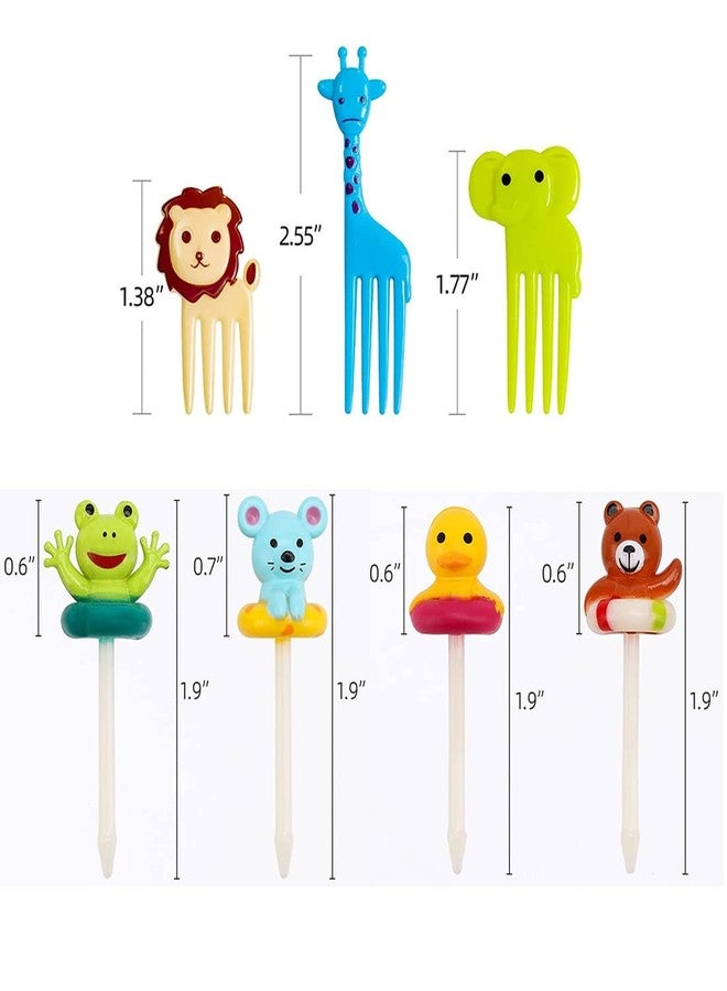 MoJyetli Animal Food Picks for Kids, Cute Animal Plastic Fruit Food Picks Food Forks Salad Cake Dessert Lunch Accessories for Bento Box Party Supplies - Image 3
