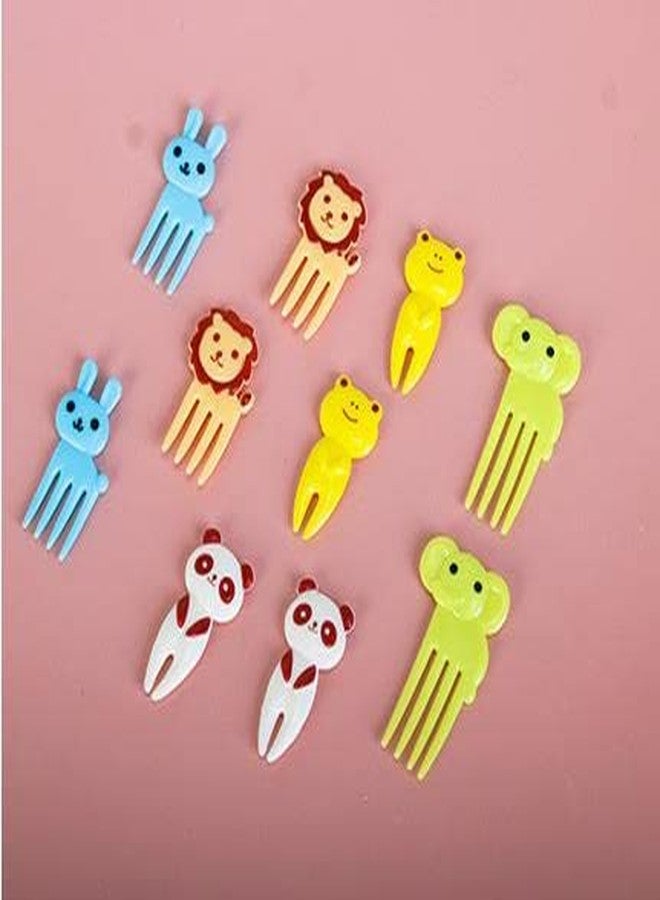 MoJyetli Animal Food Picks for Kids, Cute Animal Plastic Fruit Food Picks Food Forks Salad Cake Dessert Lunch Accessories for Bento Box Party Supplies - Image 5