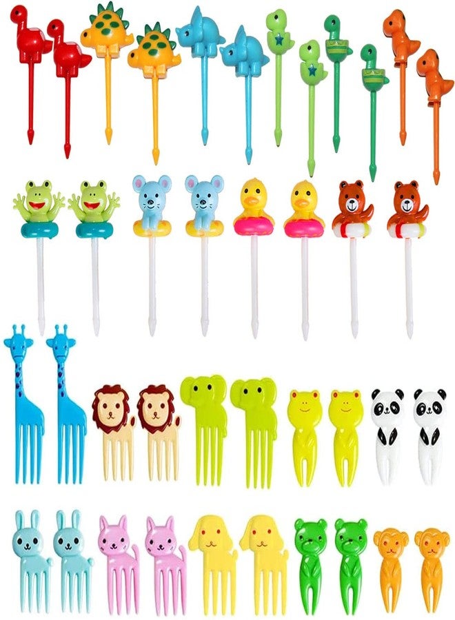 MoJyetli Animal Food Picks for Kids, Cute Animal Plastic Fruit Food Picks Food Forks Salad Cake Dessert Lunch Accessories for Bento Box Party Supplies - Image 1