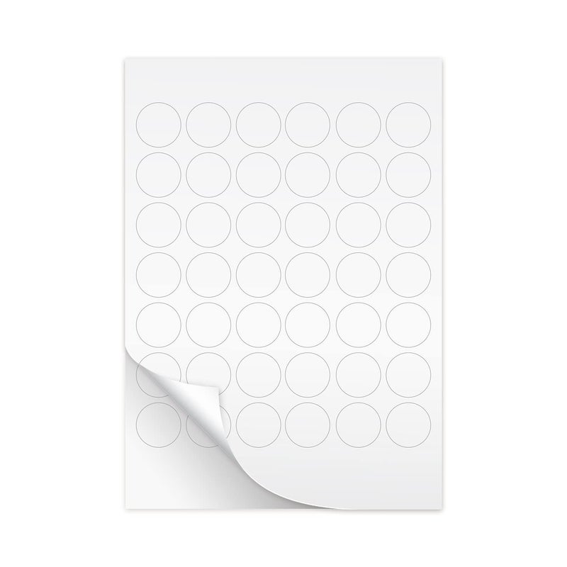 SBlabels 1 1/4" White Round Labels Sheet for Inkjet and Laser Printers / 25 Custom Logo Small Business Sticker Sheets / 1,050 Blank 1.25" Diameter DIY Printer Labels/Made in The USA - Image 1