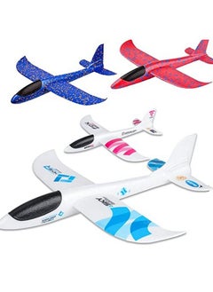 Bootaa 4 Pack Airplane Toy 17.5" Large Throwing Foam Plane Dual Flight Mode Aeroplane Gliders Flying Aircraft Gifts For Kids 3 4 5 6 7 Year Old Boyoutdoor Sport Game Toys Birthday Party Favors  - Image 1