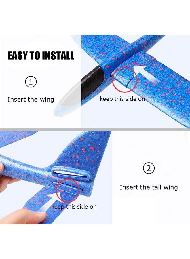 Bootaa 4 Pack Airplane Toy 17.5" Large Throwing Foam Plane Dual Flight Mode Aeroplane Gliders Flying Aircraft Gifts For Kids 3 4 5 6 7 Year Old Boyoutdoor Sport Game Toys Birthday Party Favors - Image 5