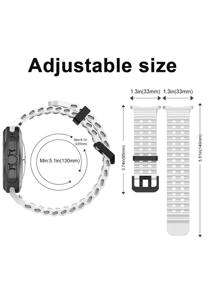 ELTRAZONE Soft Silicone Adjustable Replacement Strap for 47mm Galaxy Watch 7 Ultra | Durable Sport Bracelet for Smartwatch | Lightweight, Sweat-Resistant, Comfortable Band for Active Lifestyle | Easy to Install – - Image 4