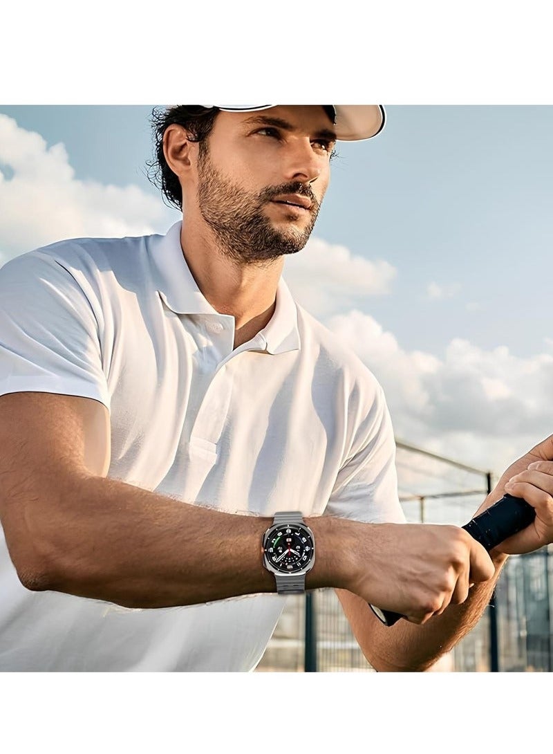 ELTRAZONE Soft Silicone Adjustable Replacement Strap for 47mm Galaxy Watch 7 Ultra | Durable Sport Bracelet for Smartwatch | Lightweight, Sweat-Resistant, Comfortable Band for Active Lifestyle | Easy to Install – - Image 5