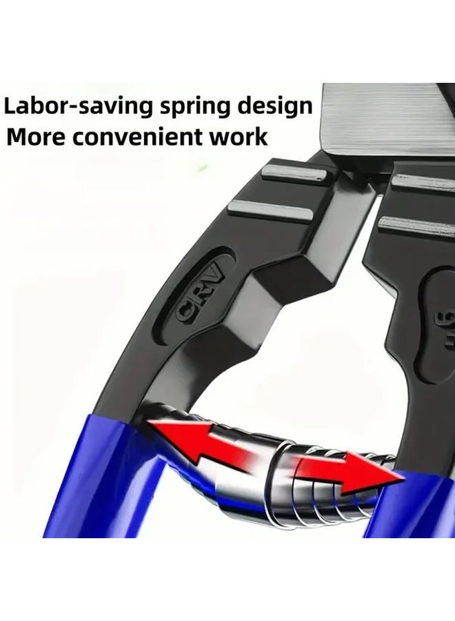 8 Inch Mini Wire Cutter With Spring Mechanism Safety Lock Soft Grip CR V Steel Blade - Image 5