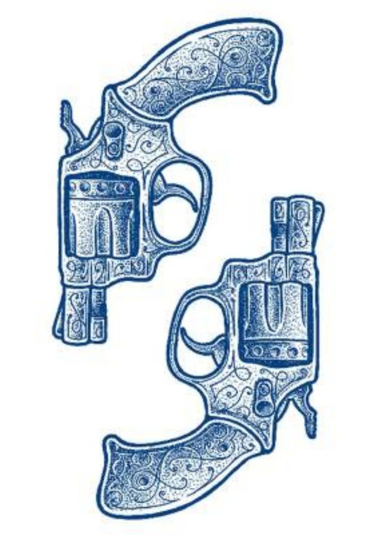 Generic 2 Week Tattoo Semi Permanent Tattoos Gun, Pistol Sticker, Large Sheet Lasting 2 Weeks Tattoo for Women Girls and Men Realistic Temporary Tattoo Stickers - Image 2