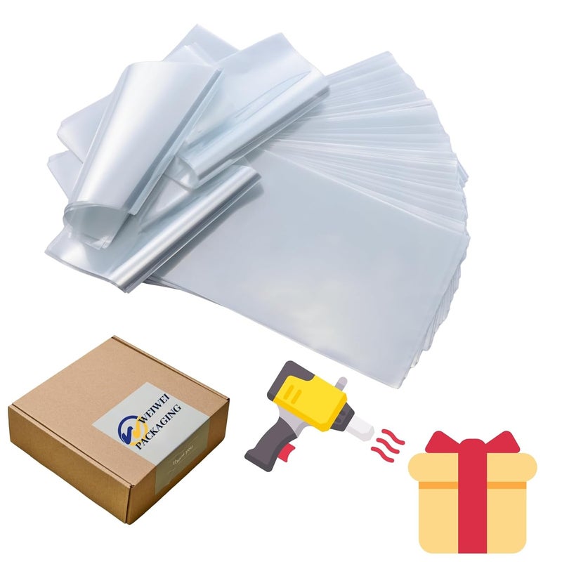 WEIWEI PACKAGING WEIWEI - 500 PCS 5x8 inch PVC Shrink Wrap Bags Odorless 100 Gauge for Soap, Case, Bath Bomb - Image 1