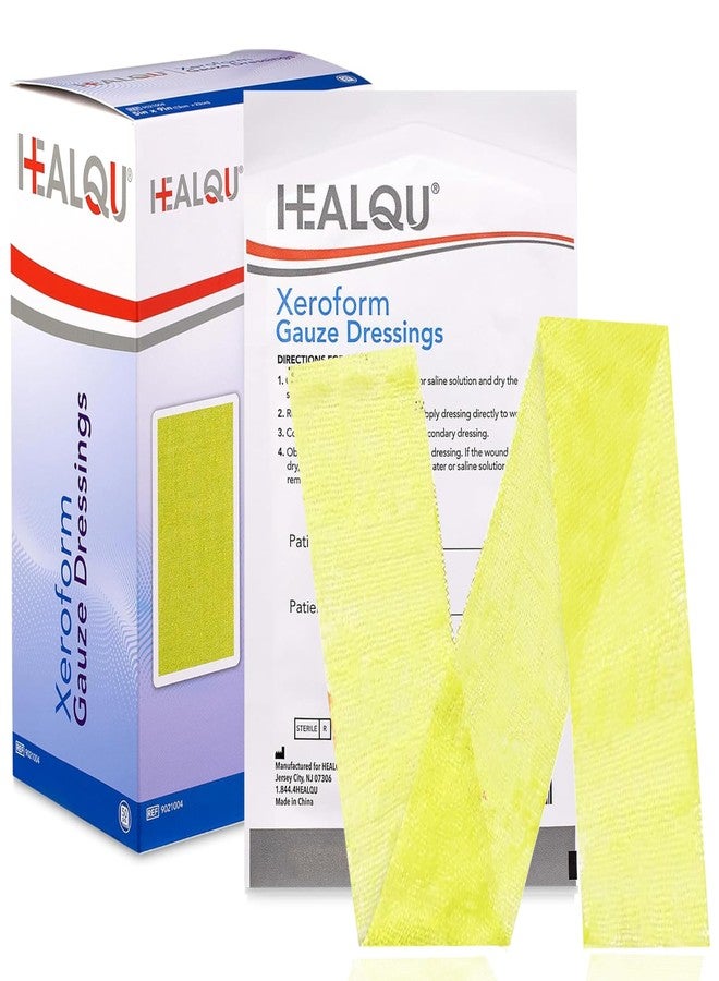 HEALQU Medical Xeroform Petrolatum Dressing 1x8-50 Count - Non-Adherent Gauze Pad for Low Exudating Wounds - Fine Mesh Gauze Patch Sterile for Wound Care Lacerations, Burns & Skin Grafts - Image 1