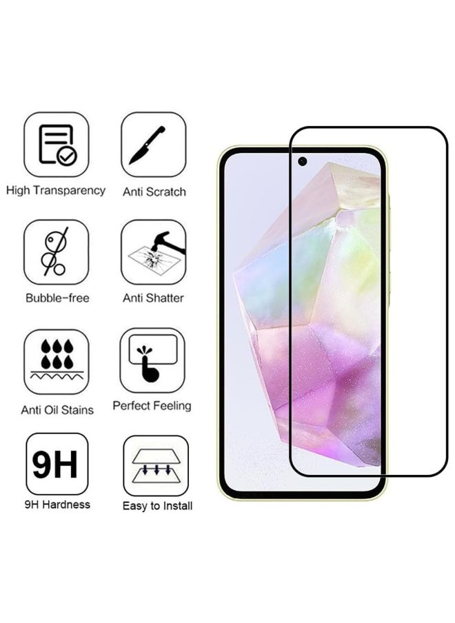 DUSALA - 2 Pack for Samsung Galaxy A56 Screen Protector, Anti-Scratch Full Coverage Protection Tempered Glass - Image 1