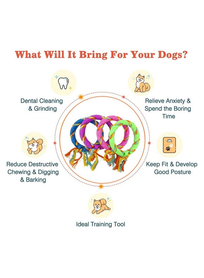 إيميلي بيتس لعبة الكلب بحلقة مطاطية، لعبة التسنين التفاعلية للحيوانات الأليفة، لعبة مضغ للجراء، لعبة حبل للكلاب، لعبة مضغ غير سامة للكلاب الصغيرة مع حبل (كبير) - Image 2