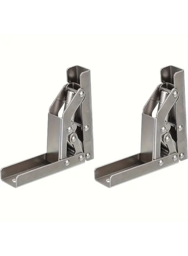 4pcs 6 49 Inch Stainless Steel 90 Degree Folding Hinge Brackets Hidden Desk Frame Support - Image 2