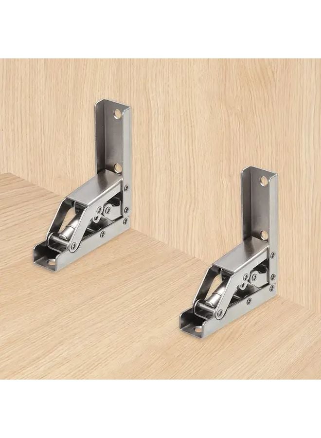 4pcs 6 49 Inch Stainless Steel 90 Degree Folding Hinge Brackets Hidden Desk Frame Support - Image 3
