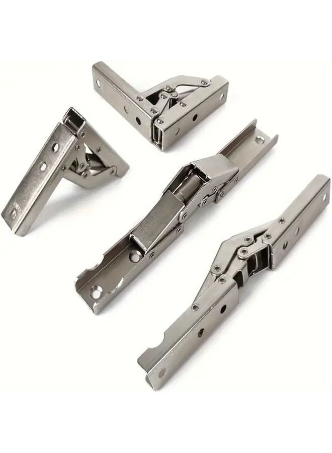 4pcs 6 49 Inch Stainless Steel 90 Degree Folding Hinge Brackets Hidden Desk Frame Support - Image 1