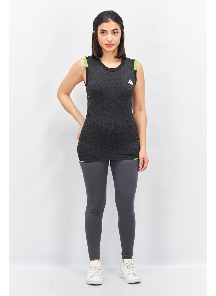 Adidas - Women Sportswear Fit Sleeveless Brand Logo Training Tank Top, Black - Image 1