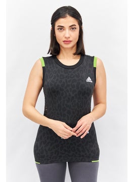 Women Sportswear Fit Sleeveless Brand Logo Training Tank Top, Black