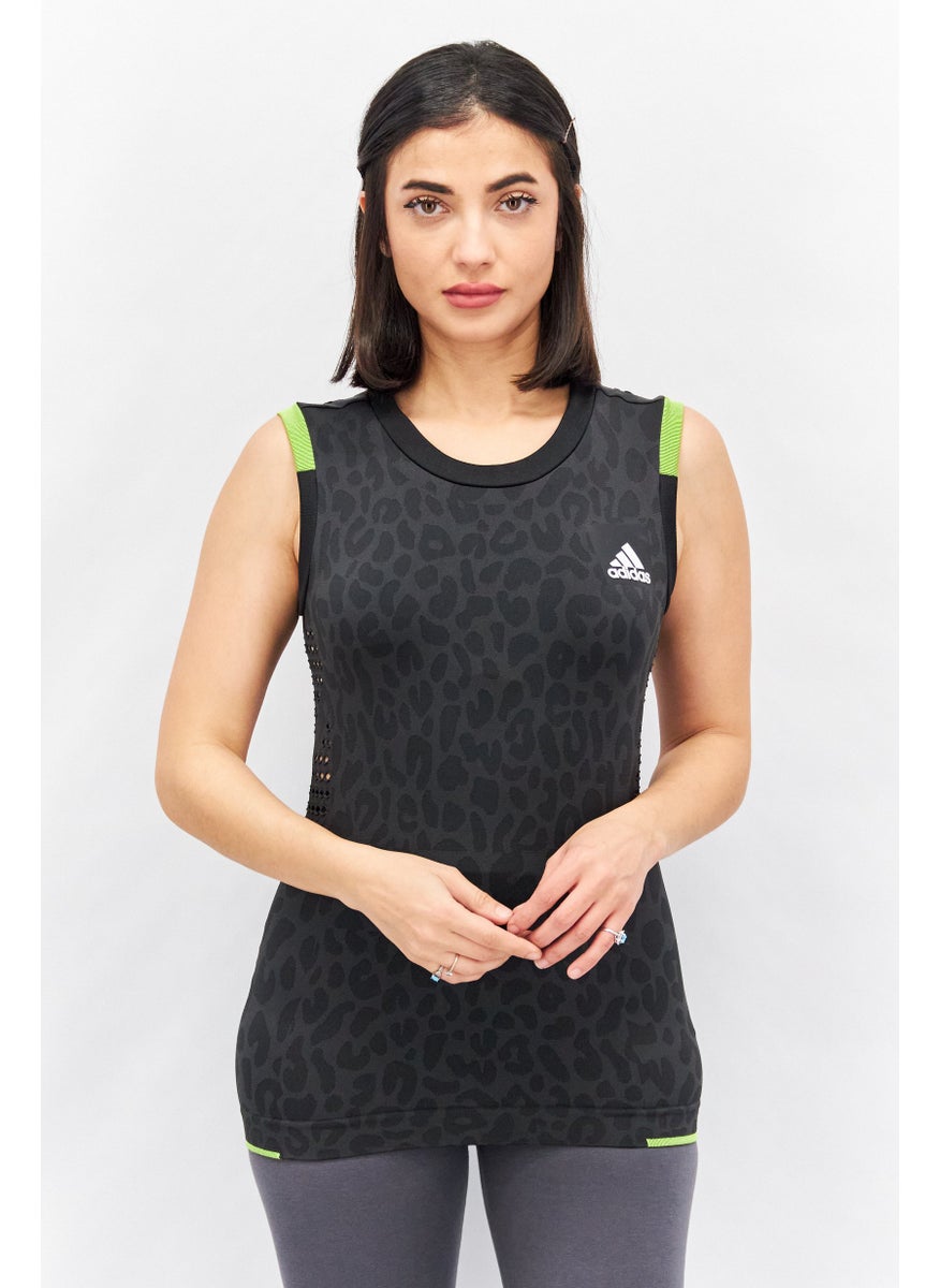 Adidas - Women Sportswear Fit Sleeveless Brand Logo Training Tank Top, Black - Image 1