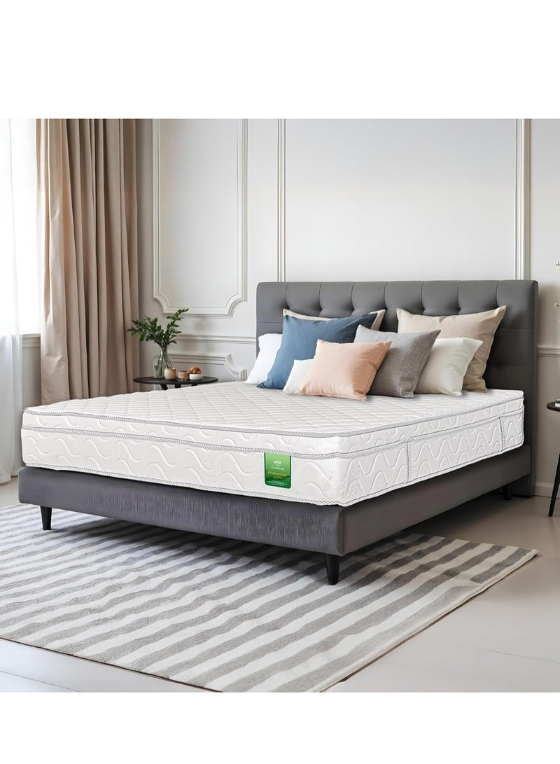 EASELIVING Orthopedic Double Bed Mattress - 26 cm Medium Firm Euro Top Mattress | Bonnell Spring Mattress with Breathable Fabric | Edge-to-Edge Support, Pressure Relief | 7-Year Warranty (120x200 cm) - Image 1